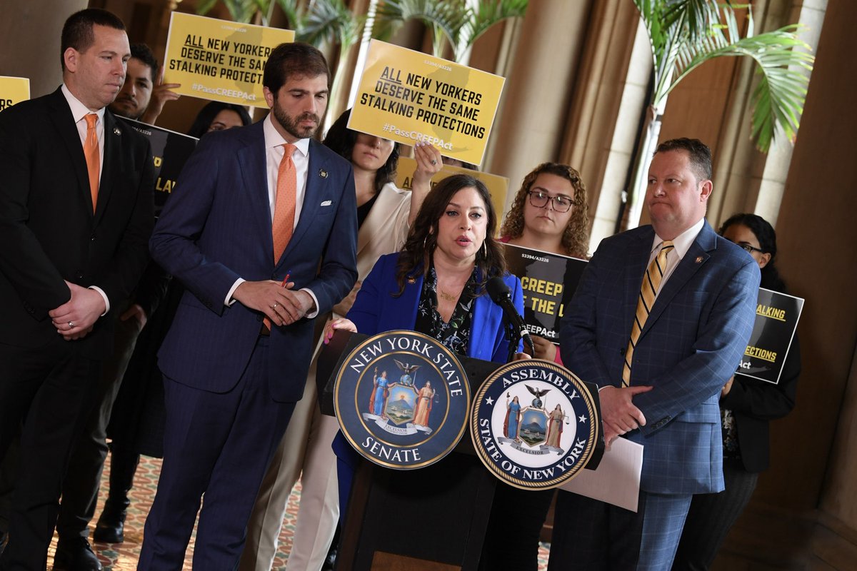 Jessica González-Rojas (votejgr.bsky.social) (@votejgr) on Twitter photo We stood w/ survivors to call for the #CREEPAct (A3226/S3394)—my bill w <a href="/Sen_Gounardes/">State Senator Andrew Gounardes</a> to let stalking victims get a Civil Order of Protection before violence happens.
43 states already allow this. NY should too.
Thank you <a href="/cagoldberglaw/">Carrie Goldberg</a> + all the survivor justice advocates! We stood w/ survivors to call for the #CREEPAct (A3226/S3394)—my bill w <a href="/Sen_Gounardes/">State Senator Andrew Gounardes</a> to let stalking victims get a Civil Order of Protection before violence happens.
43 states already allow this. NY should too.
Thank you <a href="/cagoldberglaw/">Carrie Goldberg</a> + all the survivor justice advocates!