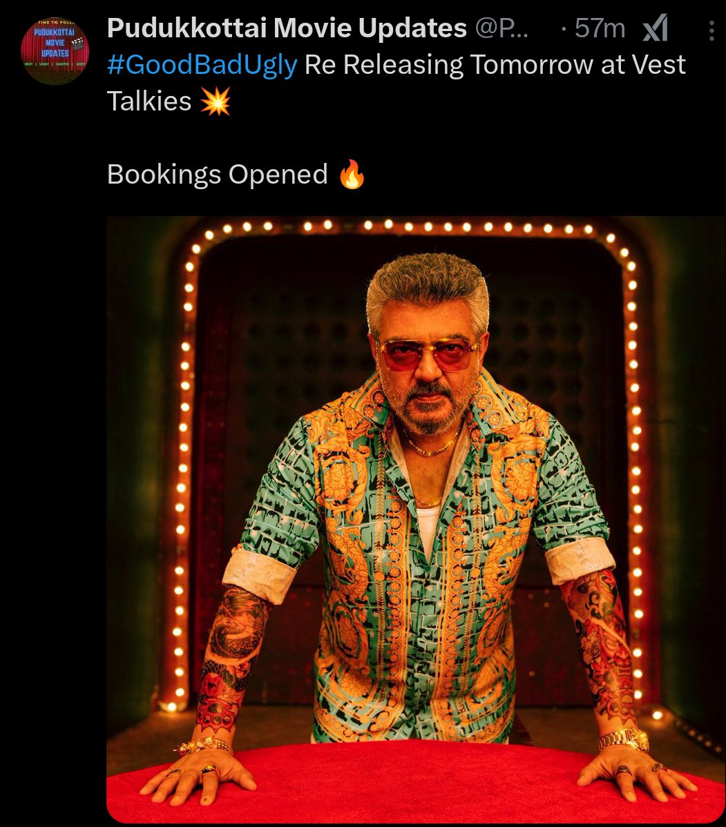 AK_kingmaker22's tweet photo. Clear message to "4 fans hero" you are looser 🤗 
#PadmabhushanAjithKumar
#Ajithkumar𓃵 #AKOnFire 
#GoodBadUgly #GBUBLOCKBUSTER 
#GoodBadUglyBLOCKBUSTER https://t.co/UkOXVw2OSS