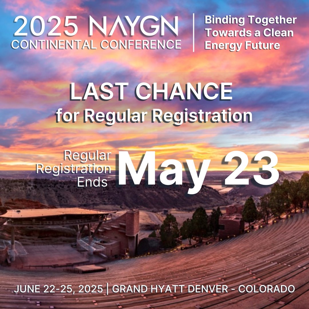 NA_YGN's tweet photo. 🚨Last Chance for Regular Registration🚨
🗓️ Regular registration ends May 23
💵 Current rate: $700 USD
📈 Prices increase after the deadline — don’t miss out!
🔗 https://t.co/njDg9V18lG
#NAYGN #ContinentalConference #Nuclear #Networking #DenverConference #CleanEnergy https://t.co/wlneTRoYJR