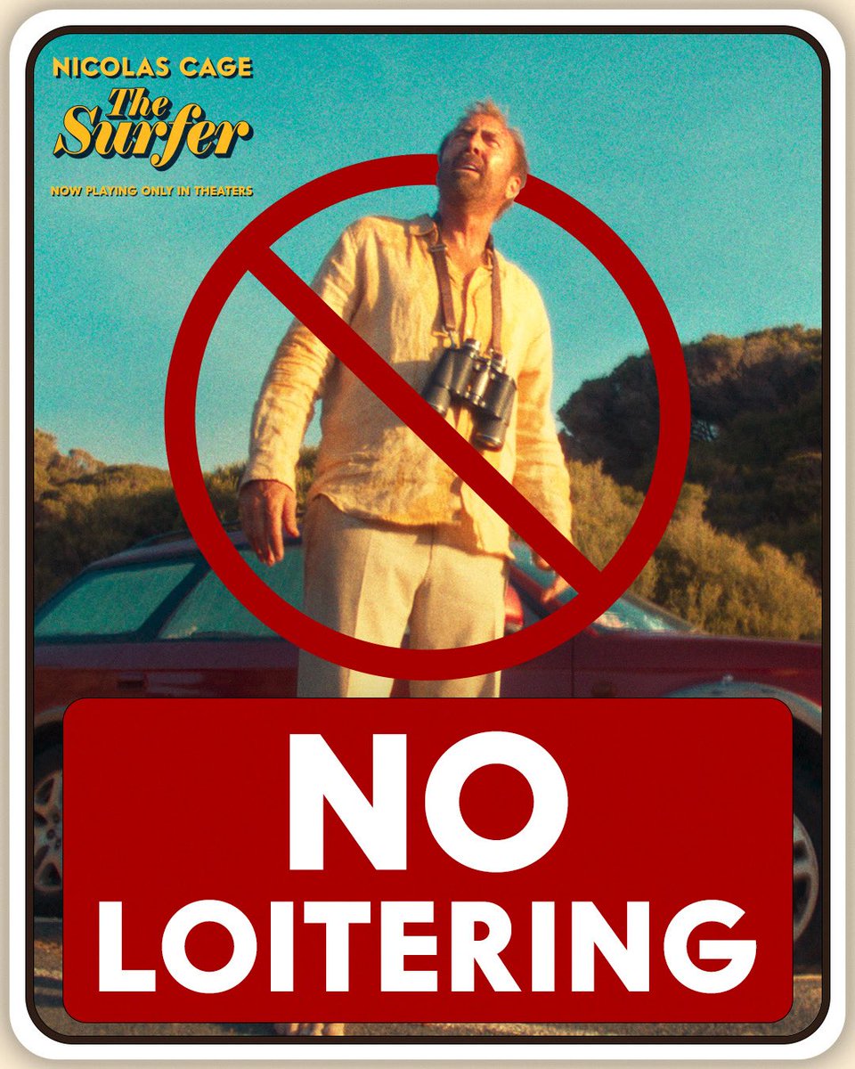 He's not loitering, he's unraveling. #TheSurferFilm, starring Nicolas Cage, is in theaters now. Tickets on sale.
