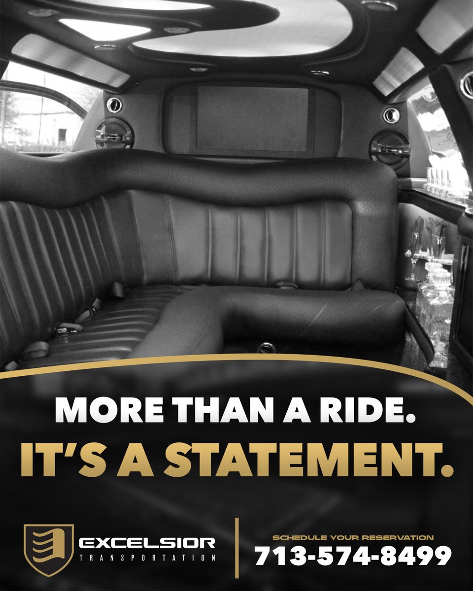 ExcelsiorDriver's tweet image. Arrive in Style and Comfort. Excelsior Transportation provides exceptional luxury transportation services in Houston and beyond. Experience the difference.

Call us at (713) 574-8499 📱 Or visit excelsiorlimo.com 💻