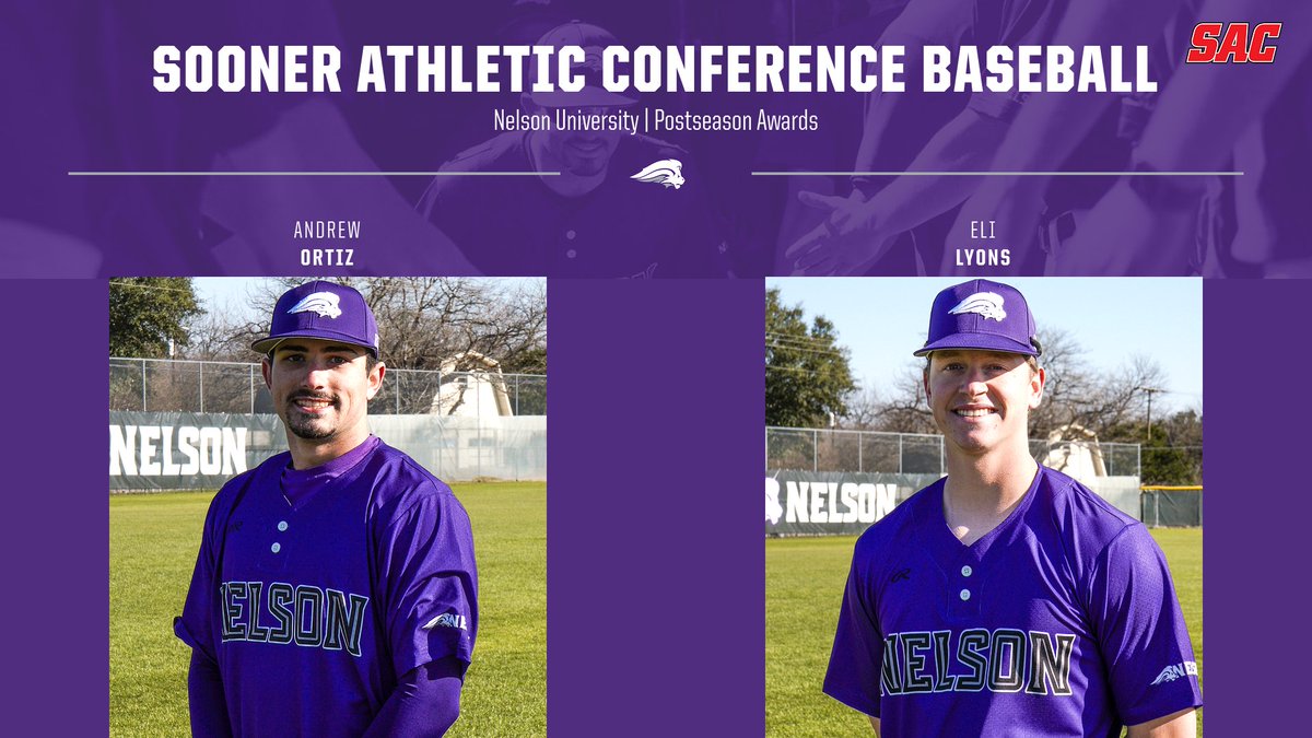 Two Lions earn SAC postseason honors after a strong showing in their 2025 campaign 🦁⚾️ #WhereLionsFindTheirRoar 

🔥 Andrew Ortiz – 1st Team All-SAC
💪 Eli Lyons – 2nd Team All-SAC

📖 Full story ➡️ nelsonlions.com/news/2025/5/7/…