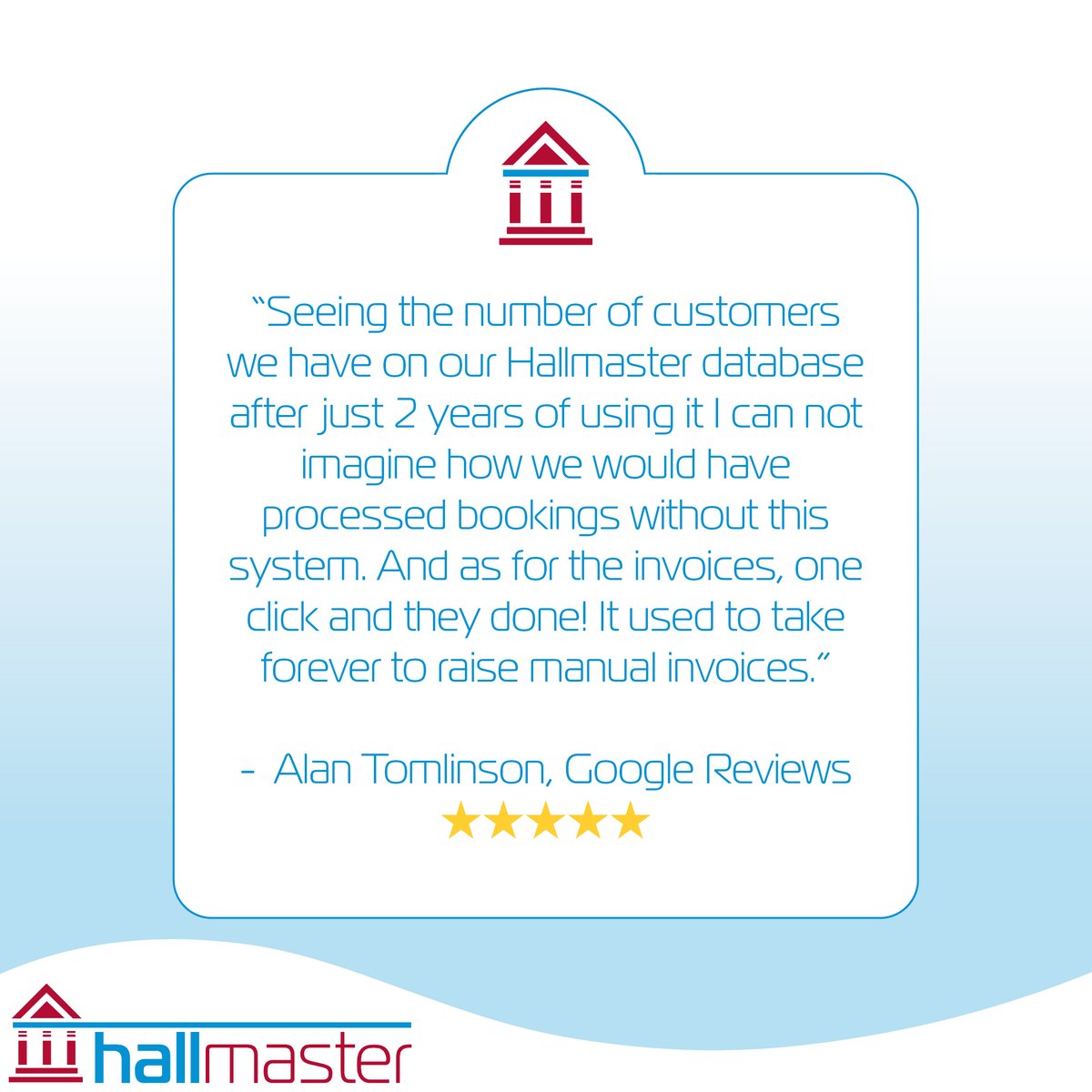 Hall_Master's tweet image. See how Hallmaster can alleviate those time consuming tasks, freeing you up to focus on what matters most in your venue for your community!
We're grateful for our customers' feedback!
Leave us a review on Google today ❤️🏛️
g.page/r/CT1i5i1sbm-y…
#hallmaster #community #venue