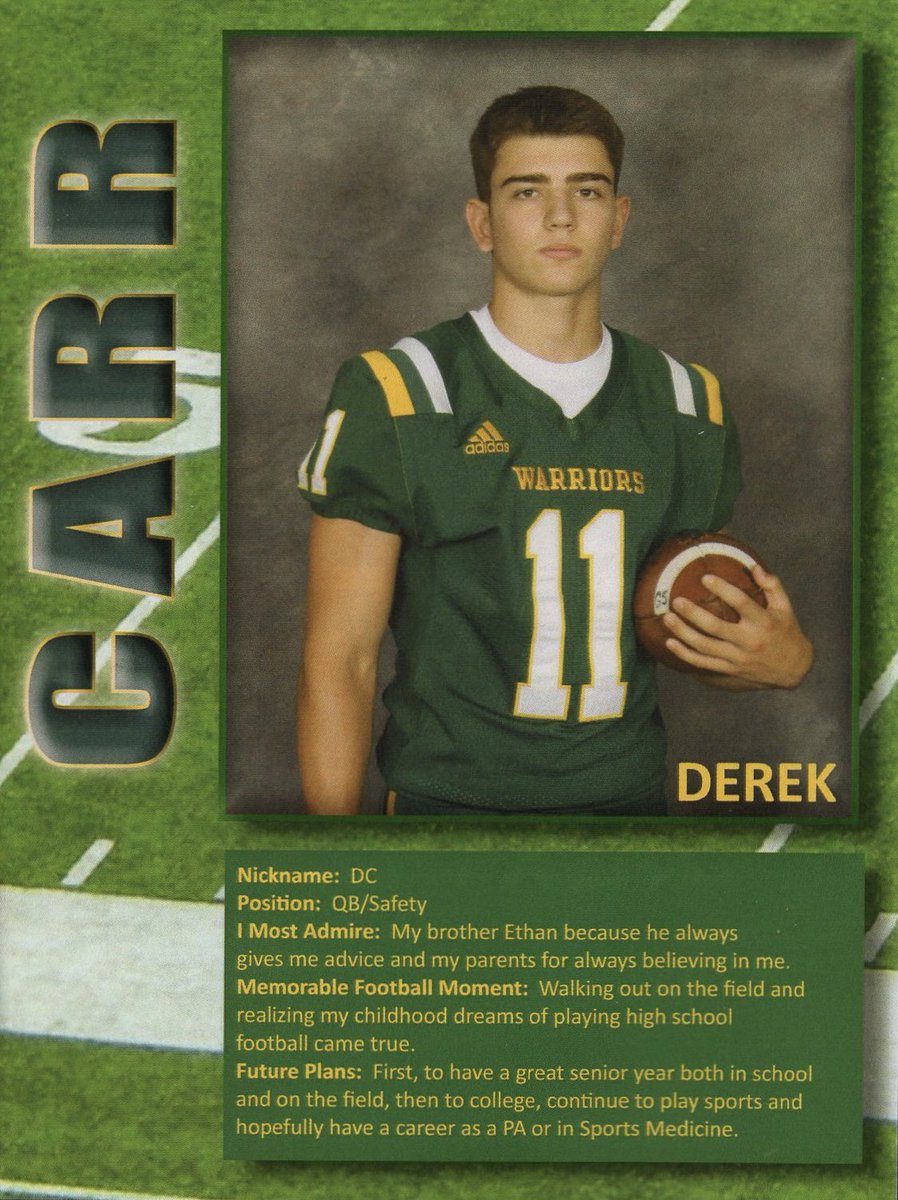 SENIOR SPOTLIGHT
<a href="/derekcarr_11/">Derek Carr</a> 
Penn-Trafford High School
Class of 2025

<a href="/ptwarriorfb/">PennTraffordFootball</a>