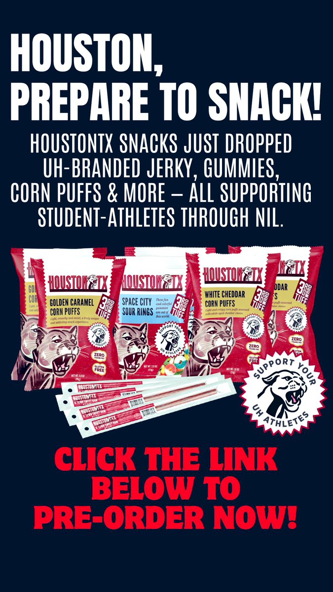 CJ Douglas (@bigmovecj) on Twitter photo Houston, get ready to snack! Pre order your HoustonTX snacks today and directly benefit UH athletes! GO COOGS houstontxsnacks.com #GoCoogs Tag these accounts: <a href="/linkingcoogs/">LinkingCoogs</a> <a href="/VictorySnacks/">Victory Snacks</a> <a href="/HoustonTXSnacks/">HoustonTXSnacks</a> Houston, get ready to snack! Pre order your HoustonTX snacks today and directly benefit UH athletes! GO COOGS houstontxsnacks.com #GoCoogs Tag these accounts: <a href="/linkingcoogs/">LinkingCoogs</a> <a href="/VictorySnacks/">Victory Snacks</a> <a href="/HoustonTXSnacks/">HoustonTXSnacks</a>