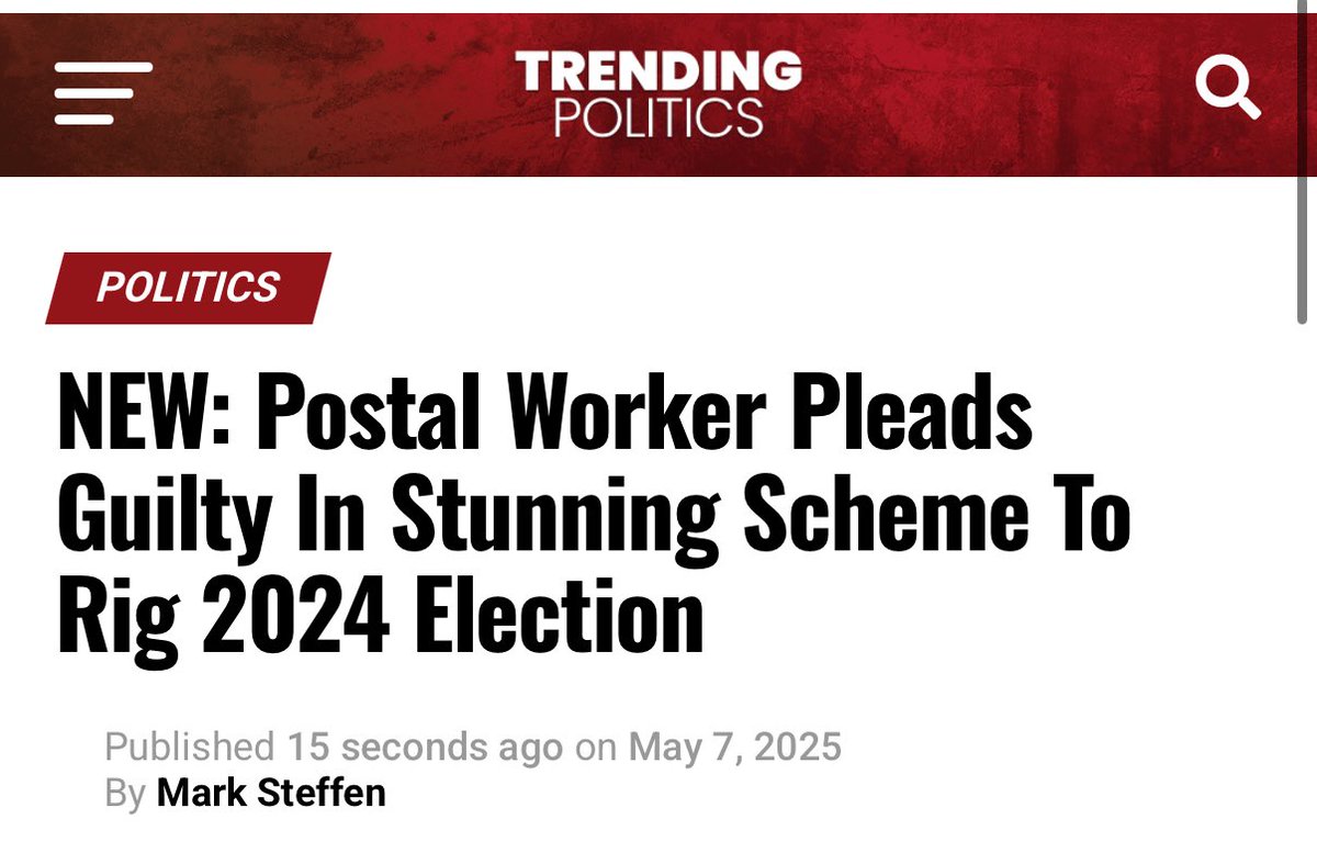 BREAKING: A Colorado U.S. postal worker has pled guilty to trying to rig the 2024 election, according to prosecutors

Vicki Stuart admitted to forgery and identify theft in an attempt to steal ballots and cast votes in the names of other Americans

We MUST secure our elections