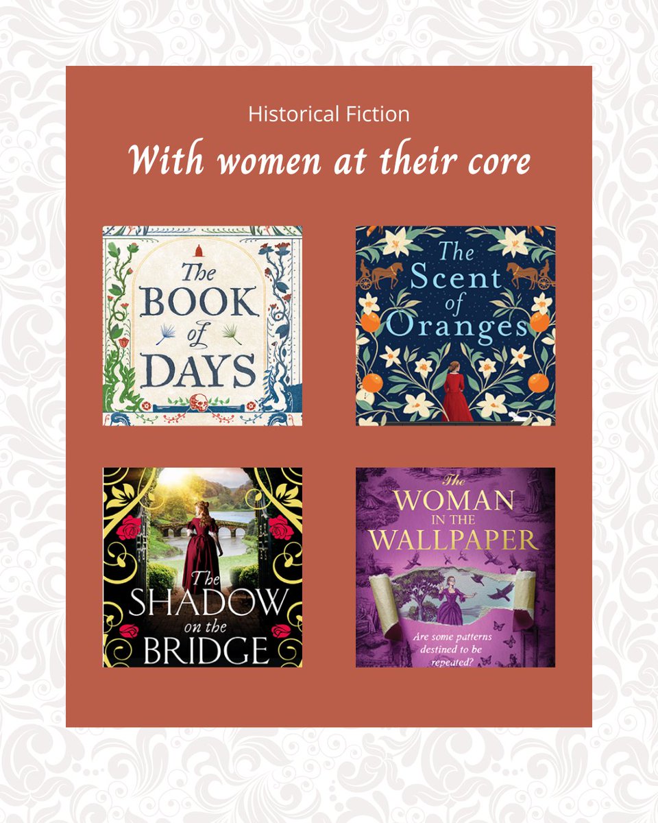 The Reading House Book Shop (@thereadinghouse) on Twitter photo Step into stories shaped by memory, mystery and resilience!
The Book of Days by <a href="/kay_francesca/">Francesca Kay</a>
The Scent of Oranges by Kathy George
The Shadow on the Bridge by <a href="/ClareMarchant1/">Clare Marchant Author</a>
The Woman in the Wallpaper by <a href="/LoraJones/">Lora Jones</a>
(Formats vary, check individual titles for availability.) Step into stories shaped by memory, mystery and resilience!
The Book of Days by <a href="/kay_francesca/">Francesca Kay</a>
The Scent of Oranges by Kathy George
The Shadow on the Bridge by <a href="/ClareMarchant1/">Clare Marchant Author</a>
The Woman in the Wallpaper by <a href="/LoraJones/">Lora Jones</a>
(Formats vary, check individual titles for availability.)