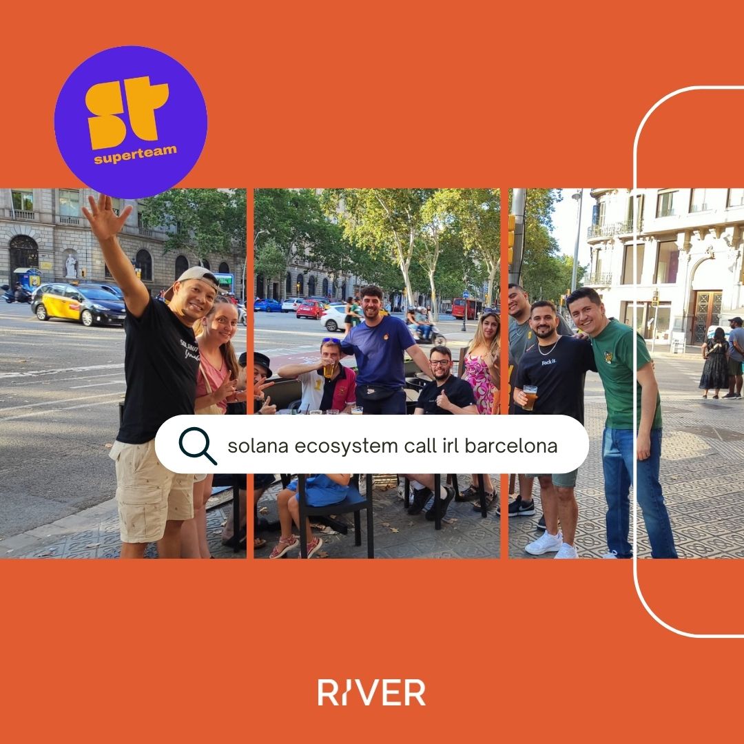 River (@getriver_io) on Twitter photo ⭐️ @Superteam community getting together IRL for the Solana Ecosystem Call IRL - Barcelona with @Andriujose20, <a href="/diopfode/">Fodé Diop</a>, @rex__black, @artur_rs_, <a href="/gonzalovt912/">Gonzalo Vargas T</a>, <a href="/Buko2205/">Buko</a>, <a href="/Ur_iol/">Uri Jimenez</a>, <a href="/romerojosep/">josep romero</a>, @Joel_daa, <a href="/Artur_RS_/">Artur</a>, <a href="/duk_random/">Duk</a>, <a href="/renft721/">renft721</a>, <a href="/jimmyhumania/">jimthereaper</a>.
Powered by River. ⭐️ @Superteam community getting together IRL for the Solana Ecosystem Call IRL - Barcelona with @Andriujose20, <a href="/diopfode/">Fodé Diop</a>, @rex__black, @artur_rs_, <a href="/gonzalovt912/">Gonzalo Vargas T</a>, <a href="/Buko2205/">Buko</a>, <a href="/Ur_iol/">Uri Jimenez</a>, <a href="/romerojosep/">josep romero</a>, @Joel_daa, <a href="/Artur_RS_/">Artur</a>, <a href="/duk_random/">Duk</a>, <a href="/renft721/">renft721</a>, <a href="/jimmyhumania/">jimthereaper</a>.
Powered by River.