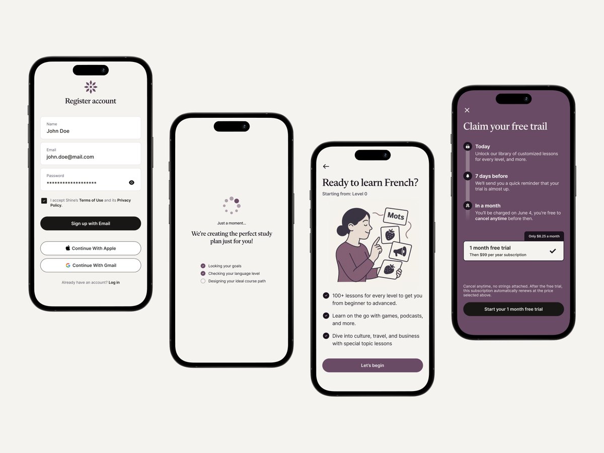 Shine: Register account

#education #languageapp #elearning #mobileapp #ui