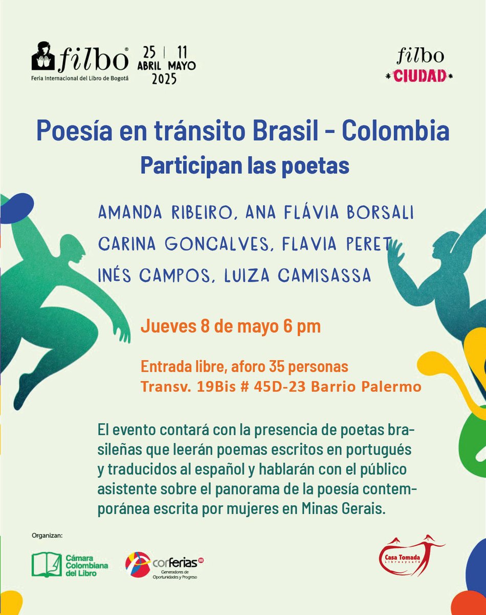 Los esperamos en el recital de poesía brasilera ⁦<a href="/IBRACOCultura/">IBRACO Cultura</a>⁩ ⁦<a href="/FILBogota/">FeriadelLibroBogotá</a>⁩
