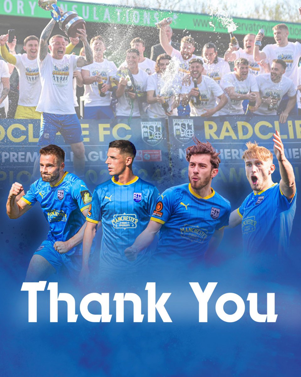 A special thank you to four members of our title-winning squad who leave behind a legacy as part of that historic campaign. 

You’ll forever be cemented in the history of our football club 💙

#WeAreRadcliffe #UTB