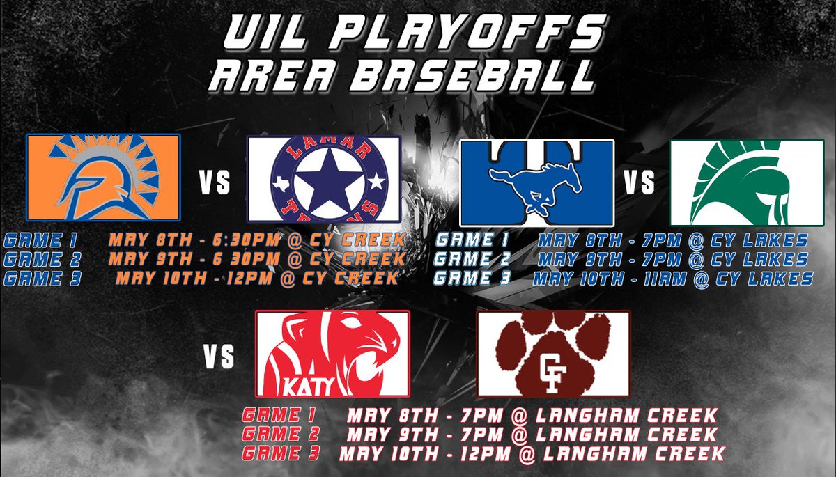 The area matchups are set! Make sure to get out and catch some great baseball!
