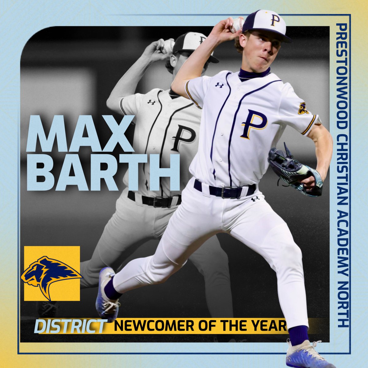 ⚾️⚾️Congratulations to Max Barth for being named District NEWCOMER OF THE YEAR!! ⚾️⚾️