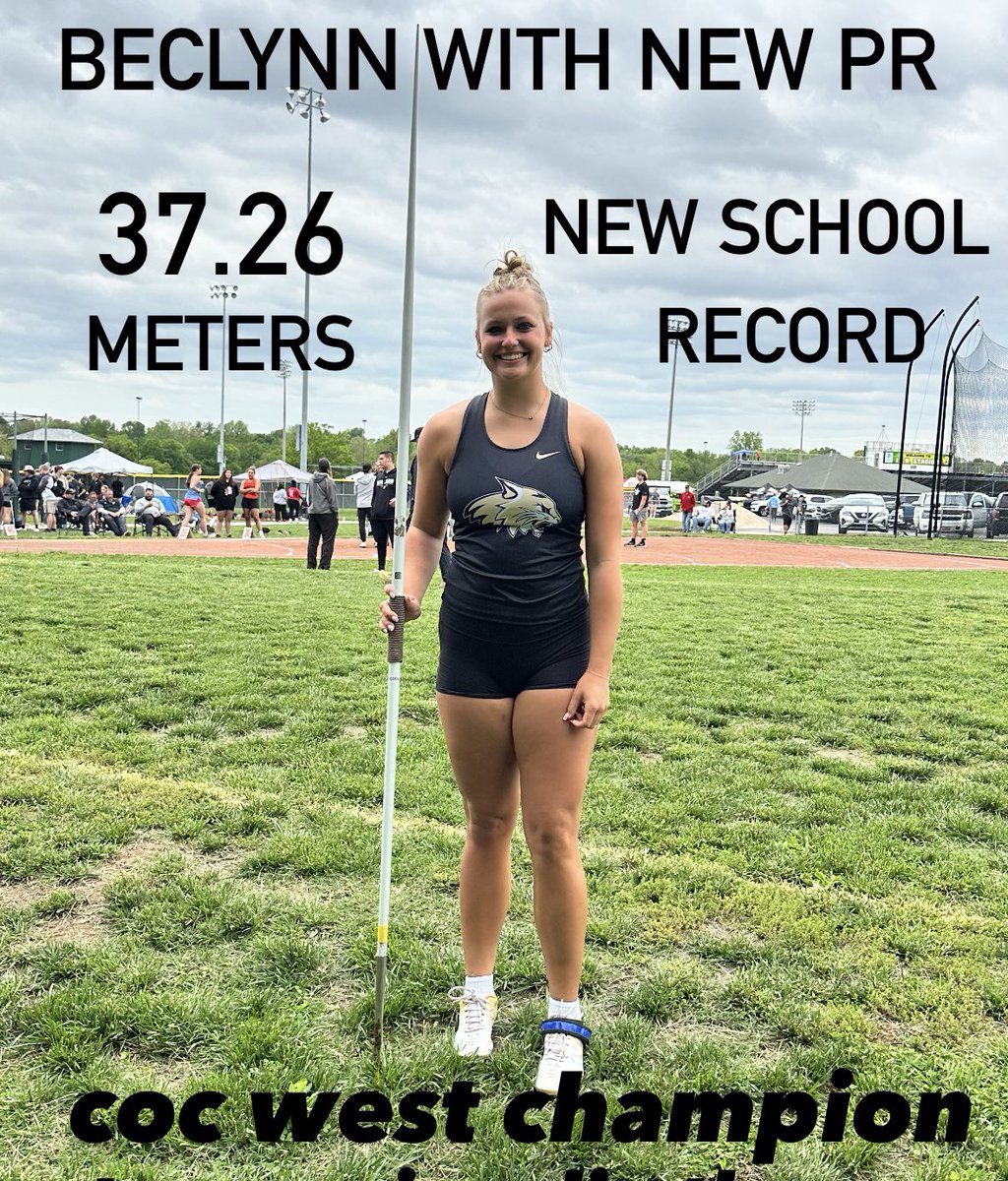 ValSportsMom (@valleygirl1994) on Twitter photo Beclynn Garrett won COC West Javelin with a PR 37.26, new school record!! πΎπ€π <a href="/Beclynn10/">Beclynn Garrett</a> <a href="/NHSTracknField/">Neosho Track & Field</a> Beclynn Garrett won COC West Javelin with a PR 37.26, new school record!! πΎπ€π <a href="/Beclynn10/">Beclynn Garrett</a> <a href="/NHSTracknField/">Neosho Track & Field</a>
