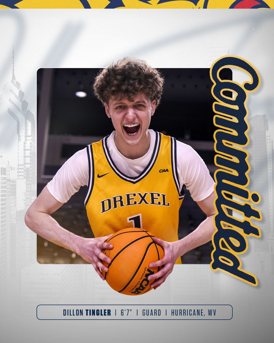 Drexel Men's Basketball (@drexelmbb) on Twitter photo Official ๐๏ธ, Please welcome <a href="/TinglerDillon/">Dillon Tingler</a> ๐๏ธ๐
6โ7โย Guard from Eastern Michigan
- Consensus 3 โญ๏ธ Recruit from the Class of 2024
- Appeared in all 32 games last season for Eastern Michigan
- Second-Ranked Class of 2024 player from the state of West Virginia
#FearTheDragon๐ Official ๐๏ธ, Please welcome <a href="/TinglerDillon/">Dillon Tingler</a> ๐๏ธ๐
6โ7โย Guard from Eastern Michigan
- Consensus 3 โญ๏ธ Recruit from the Class of 2024
- Appeared in all 32 games last season for Eastern Michigan
- Second-Ranked Class of 2024 player from the state of West Virginia
#FearTheDragon๐