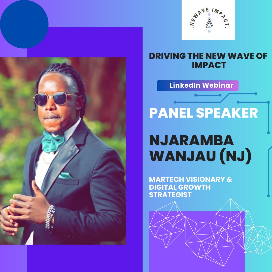 Meet our Panelist: Njaramba Wanjau (NJ)
🚀 Digital Strategy Powerhouse | Ex-Safaricom | M-PESA builder.From Safaricom to his own MarTech venture, NJ is pioneering how brands grow with data and digital muscle. Expect hard truths &amp; bold insights.Catch him live at #NeWaveImpact