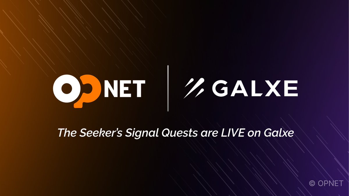 OP_NET GALXE QUEST: SEEKER SIGNAL IS LIVE! 📡✨

The journey continues - complete this week's quest to claim your Seeker role on Discord and dive deeper into Bitcoin-native DeFi 🍊💊

Collect this week’s role and spread the signal!