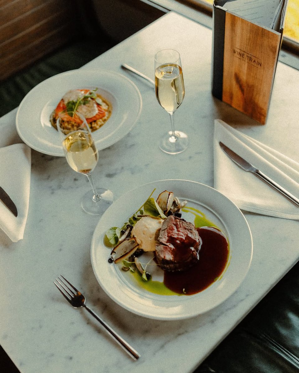 In partnership with the Palace Hotel in San Francisco, this special package pairs world-class wines, gourmet cuisine, and stunning open-air rail cars with an unforgettable stay at the historic hotel. 

📸 IG: ladyandthegentlewoman