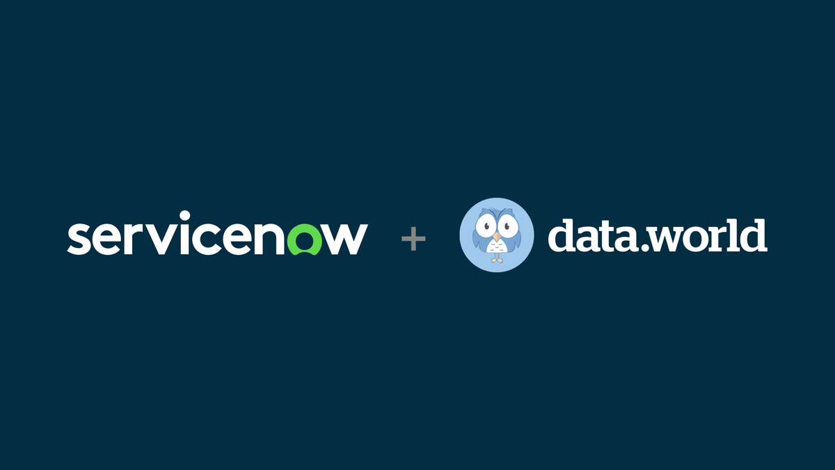 ServiceNow News (@servicenownews) on Twitter photo We're thrilled to announce our intent to acquire <a href="/datadotworld/">data.world</a> to deliver innovative data catalog & data governance solutions. Learn how data.world will further strengthen the ServiceNow AI Platform and expand the capabilities of Workflow Data Fabric: We're thrilled to announce our intent to acquire <a href="/datadotworld/">data.world</a> to deliver innovative data catalog & data governance solutions. Learn how data.world will further strengthen the ServiceNow AI Platform and expand the capabilities of Workflow Data Fabric: