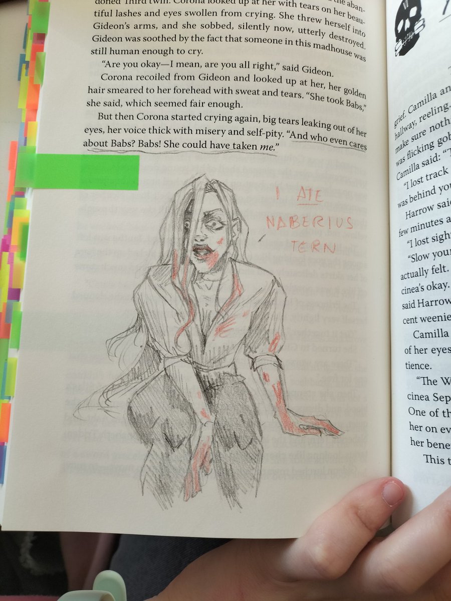 juneverknow_'s tweet image. drawing on my Gideon the Ninth book rn #tlt #gnt