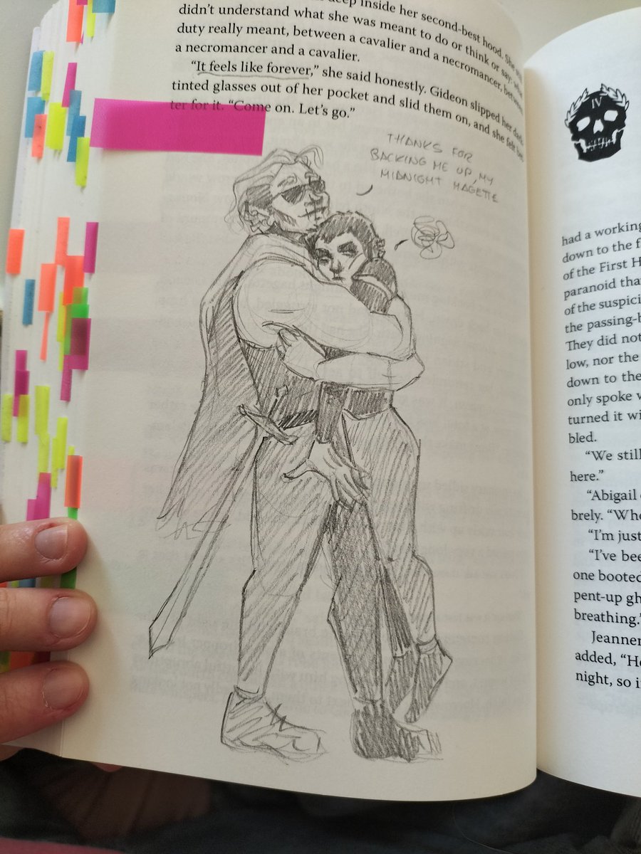 juneverknow_'s tweet image. drawing on my Gideon the Ninth book rn #tlt #gnt