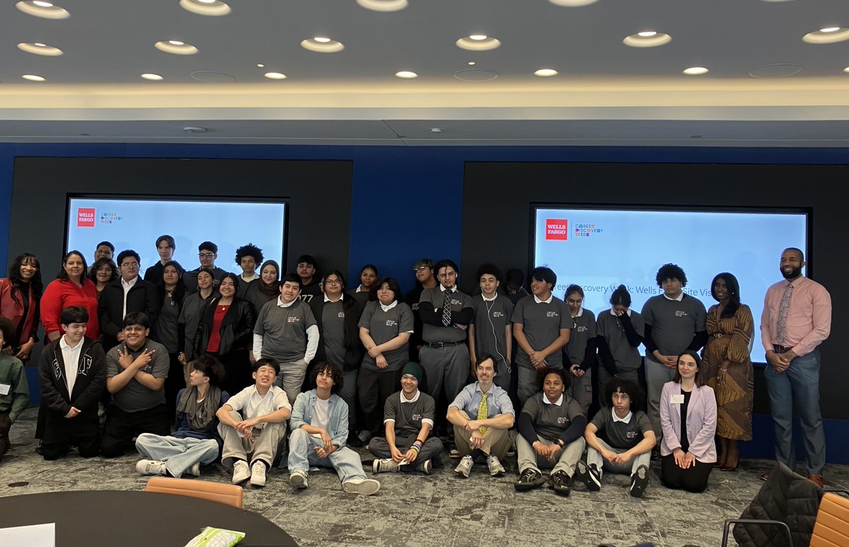thelabschoolbx's tweet photo. As part of @Nycschools Career Discovery Week, students visited Wells Fargo for an incredible experience exploring careers in finance! 1 highlight was The International Trade Game, where students dove into the real world concepts like supply, demand and global markets.  #LSFT https://t.co/SrhXLIwrNd