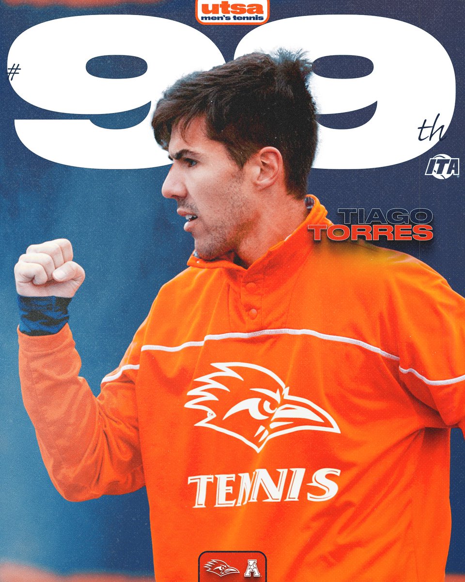UTSAMT's tweet image. Tiago Torres moves up to #⃣9⃣9⃣ in @ITA_Tennis Singles!
#BirdsUp🤙 | #LetsGo210