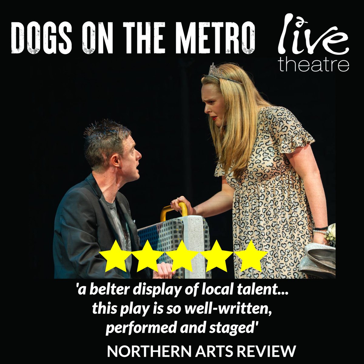 Live Theatre (@livetheatre) on Twitter photo Another ⭐⭐⭐⭐⭐ review in for #DogsOnTheMetro
<a href="/reviewnortharts/">Northern Arts Review</a> say 'a belter display of local talent...the play is so well-written, performed and staged'. Check it out at tinyurl.com/d5t846wk Another ⭐⭐⭐⭐⭐ review in for #DogsOnTheMetro
<a href="/reviewnortharts/">Northern Arts Review</a> say 'a belter display of local talent...the play is so well-written, performed and staged'. Check it out at tinyurl.com/d5t846wk