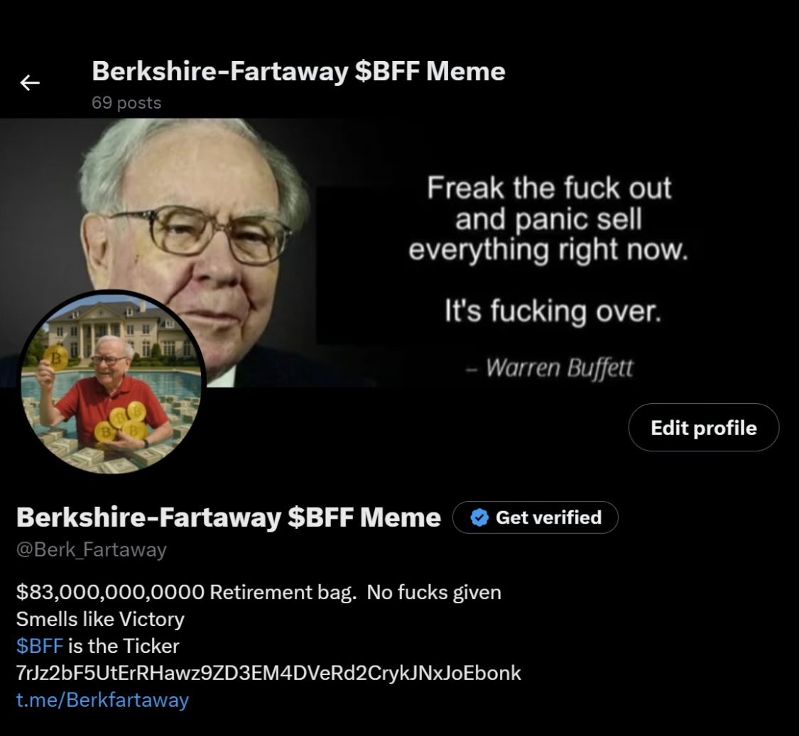 Trenches getting brutal

Fart fans need to stick together <a href="/OfficialUFD/">Unicorn Fart Dust - Has Moved!</a> <a href="/FartCoinOfSOL/">Fartcoin💨</a> 

Early stage opp here.  I’m rich and retired with lots of time on my hands.  Focused on sending $BFF