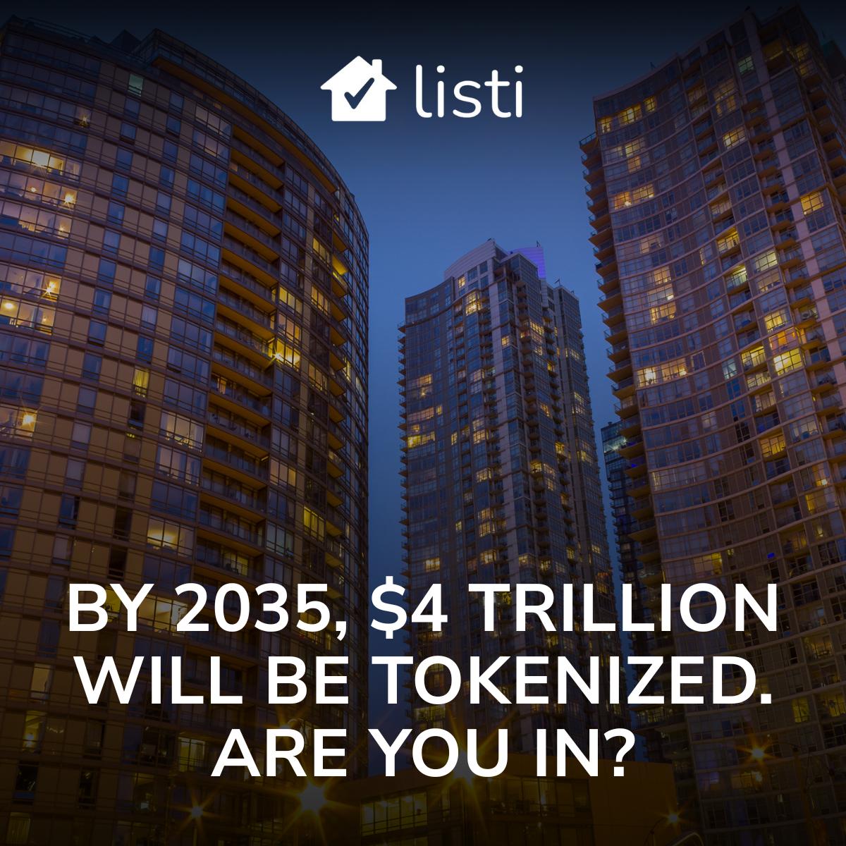 listi_app's tweet photo. 🧵 Tokenized Real Estate: The $4 Trillion Shift Is Coming
By 2035, tokenized real estate could hit $4 TRILLION.
That’s not hype—it’s a forecast by Deloitte.
Let’s break down what it means—and how Listi is already helping you act on it 👇
#TokenizedRealEstate #Listi https://t.co/XqsRjbNx9H