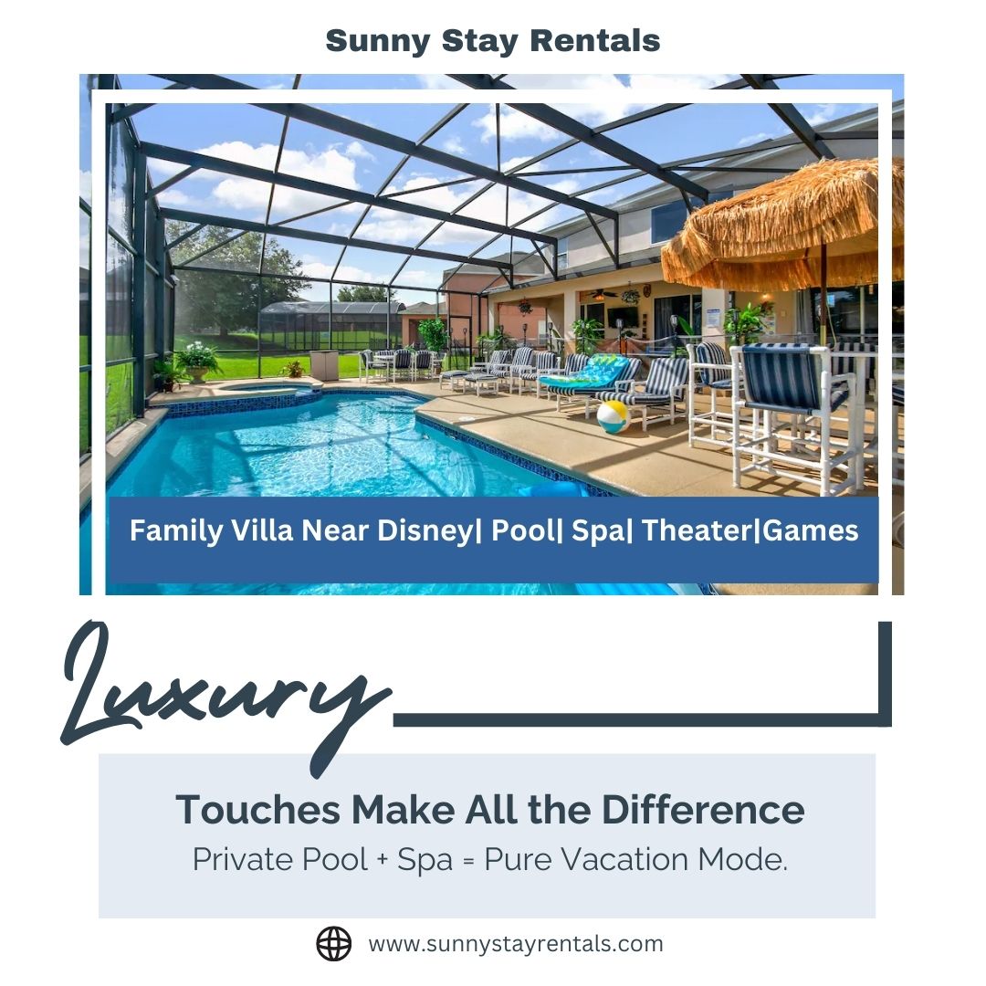 RentalsStay's tweet photo. Private Pool + Spa = Pure Vacation Mode
🛁 Heated spa • Sun loungers • Family fun guaranteed
📍 Minutes from Disney

Book Now | https://t.co/sSSOpZQA0d

#sunnystayrentals #disneyworldstay #VacationRentalNearDisney  #vacationrental #vacationrentalsneardisneyworld #luxurystay https://t.co/OLVwQUO3Z1