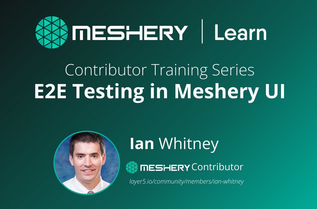 Join our Contributor Training Series this week to dive into End-to-end testing in #meshery UI with Ian. Find details in the community calendar under Newcomers meeting  - meshery.io/calendar 

#opensource #CloudNative
