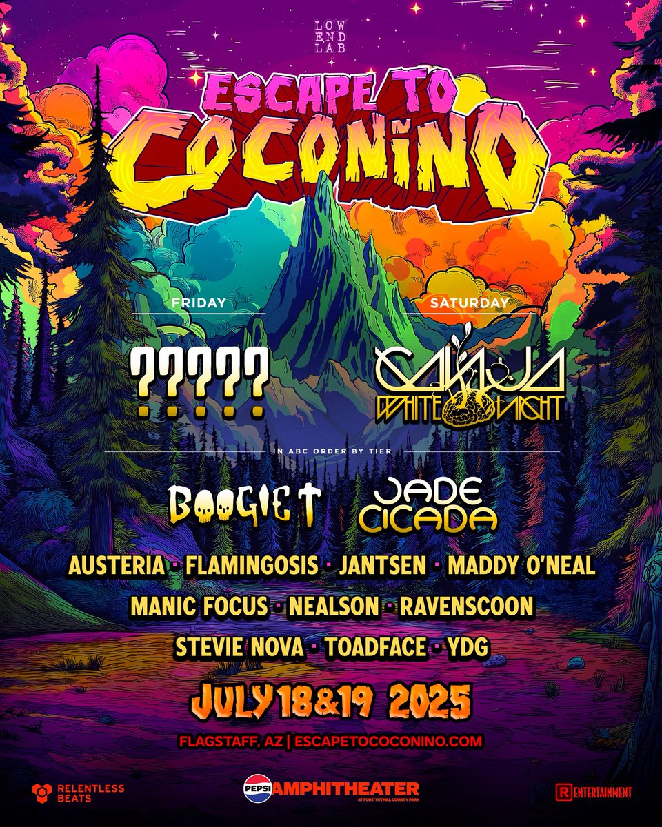 Repost + Tag 2 Friends For A Chance To Win 2 FREE GA Tickets To Escape to Coconino! 🌲🏕️

Must Follow: 
<a href="/coconinocampout/">Coconino Campout</a>
<a href="/RelentlessBeats/">Relentless Beats</a>
<a href="/UsaEDMFamily/">UsaEDMFamily</a> 

Tickets &amp; Info: escapetococonino.com

Ends: 6/2