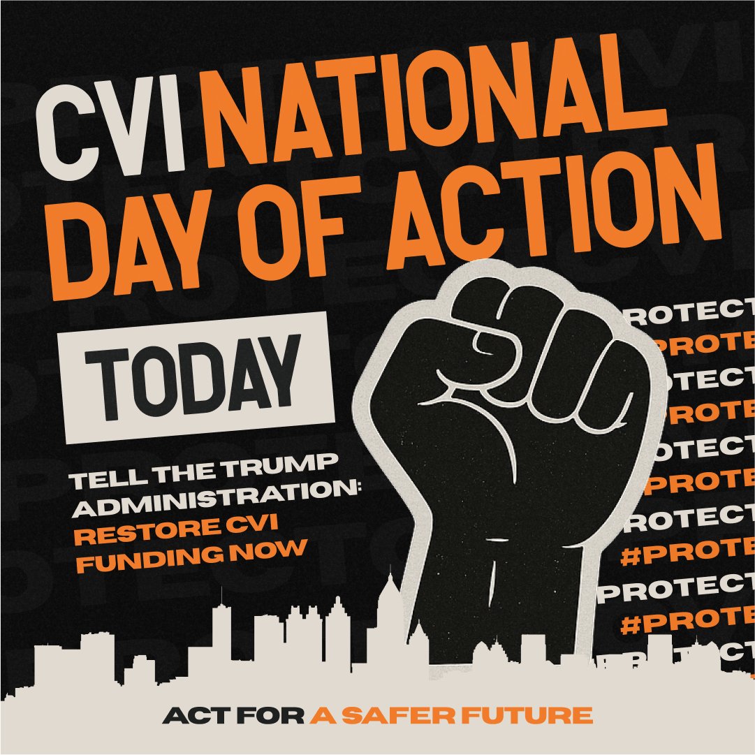 Today, we’re united to demand one thing: funding for Community Violence Intervention (CVI) programs. Let’s keep our communities safe and prevent violence before it starts. #CVIDayOfAction #ProtectCVI