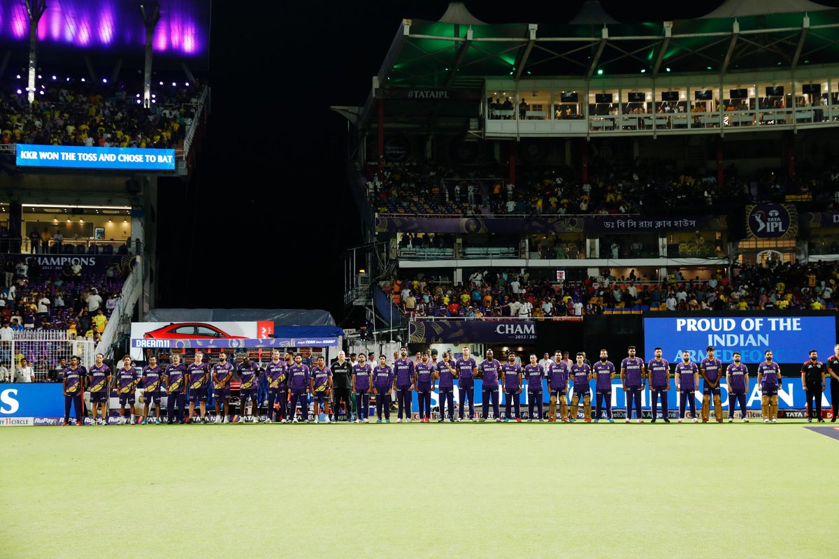 Proud of the Indian Armed forces. 

Jai Hind 🇮🇳

#TATAIPL | #KKRvCSK
#IndiaPakistanWar #operation_sindoor