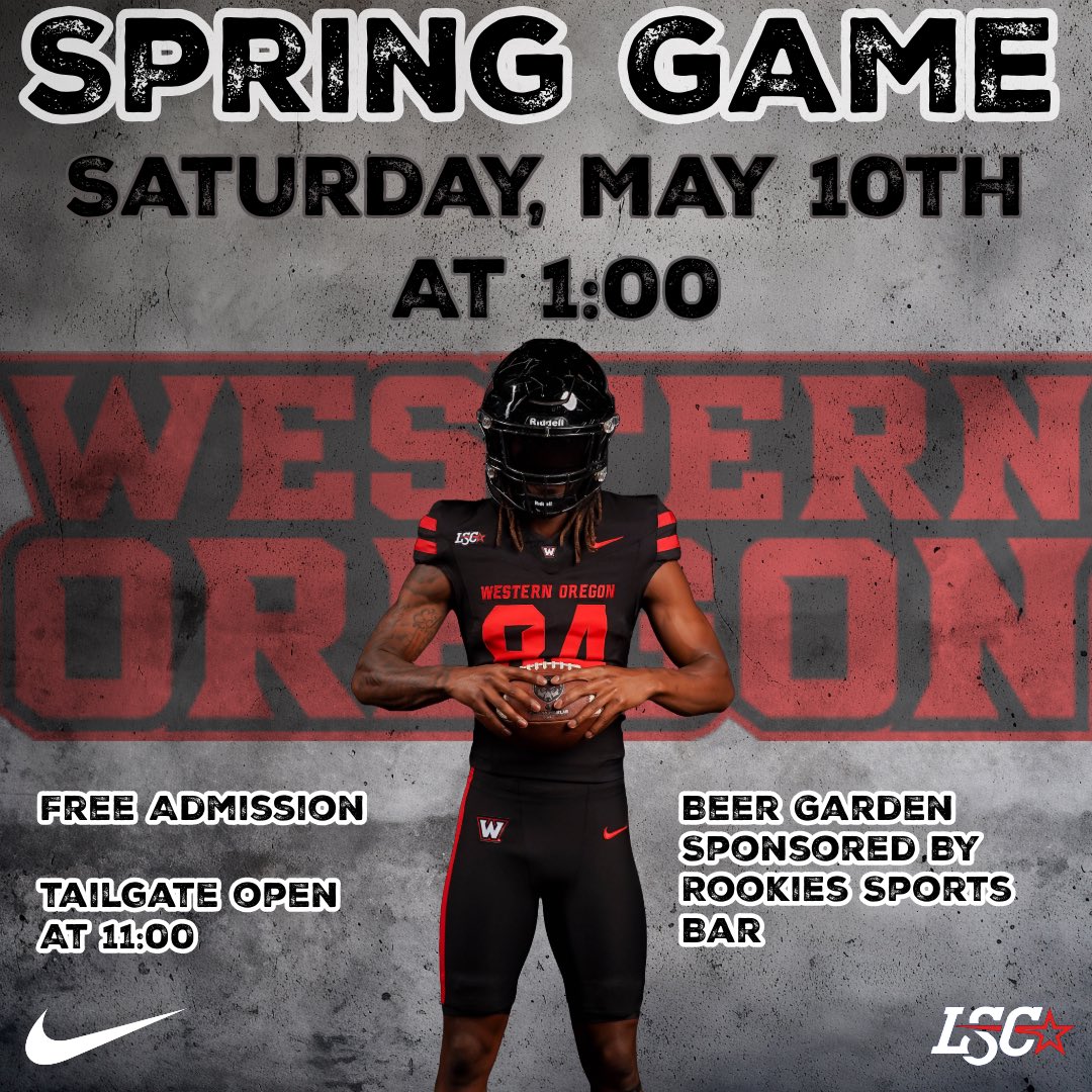 Spring Game this Saturday, May 10th at 1:00pm🐺

-Free Admission
-Tailgate Open at 11:00am
-Beer Garden Sponsored by Rookies Sports Bar

#GoWolves  |  #LeadThePack