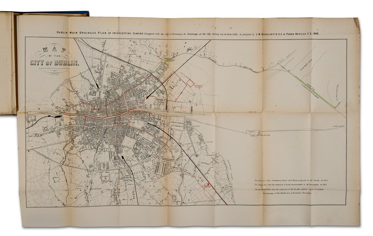 Not every map tells a pretty story… 🗺️
This 1869 plan by Bazalgette &amp; Neville mapped out Dublin’s underground—literally. A sewer system designed to stop waste from flowing into the Liffey, it marked a major step in the city’s public health history.