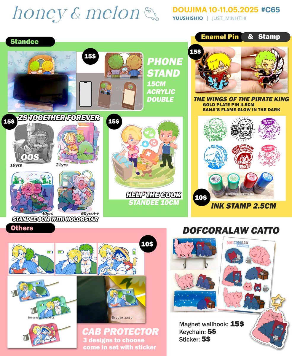 Finally can finish my Catalog for #doujima2025 at C65
I'm coming with dearest <a href="/just_minhthi/">Thi</a> this year and hope to meet many ZoSan and One Piece fan!! 
And... finally have one of my #zosan fanbook release at convention!! 
RT = ♥