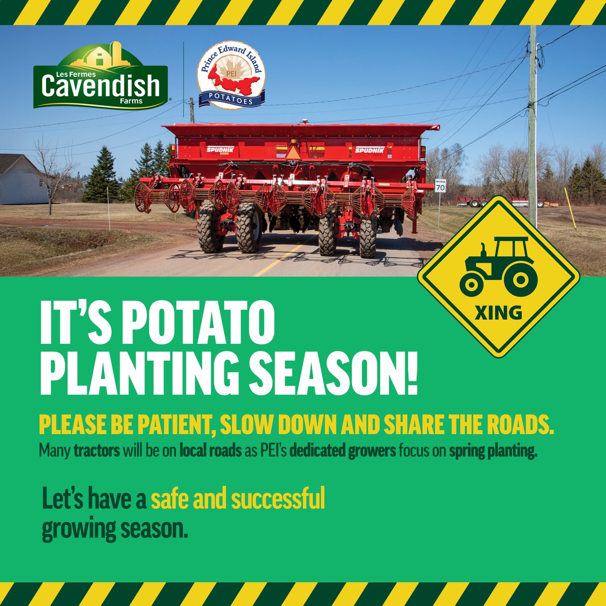 It’s that time of year again! 🚜 You’ll see more tractors and farm equipment on Island roads.

Please be patient, keep a safe distance, and only pass when safe to do so!

Remember, our farmers are growing food for us all to enjoy, so let’s share the road.