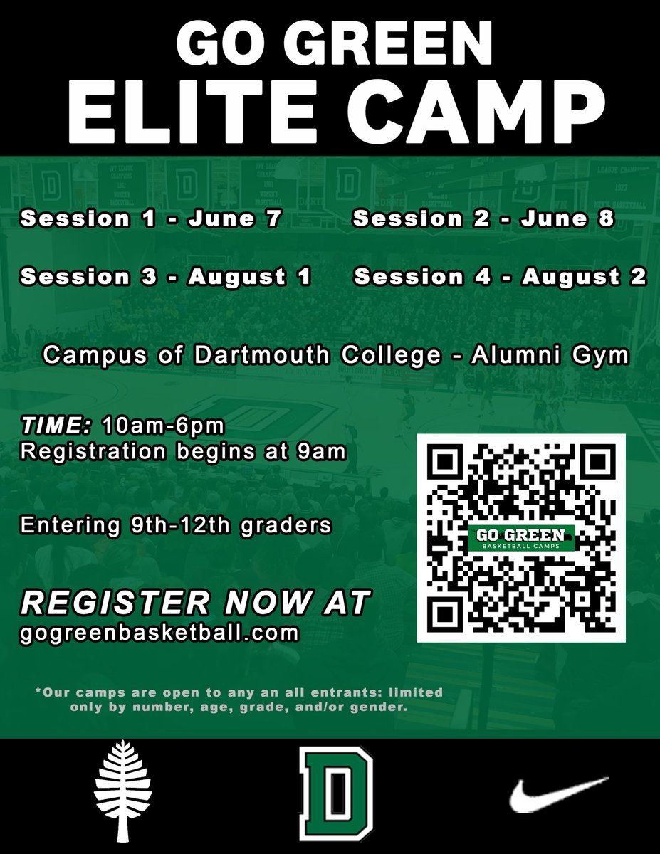 Spots are filling up fast for our Go Green Elite Camp! Sign up before the opportunity to learn from us is gone!

Sign Up ➡️ gogreenbasketball.com

#GoBigGreen | #TheWoods🌲