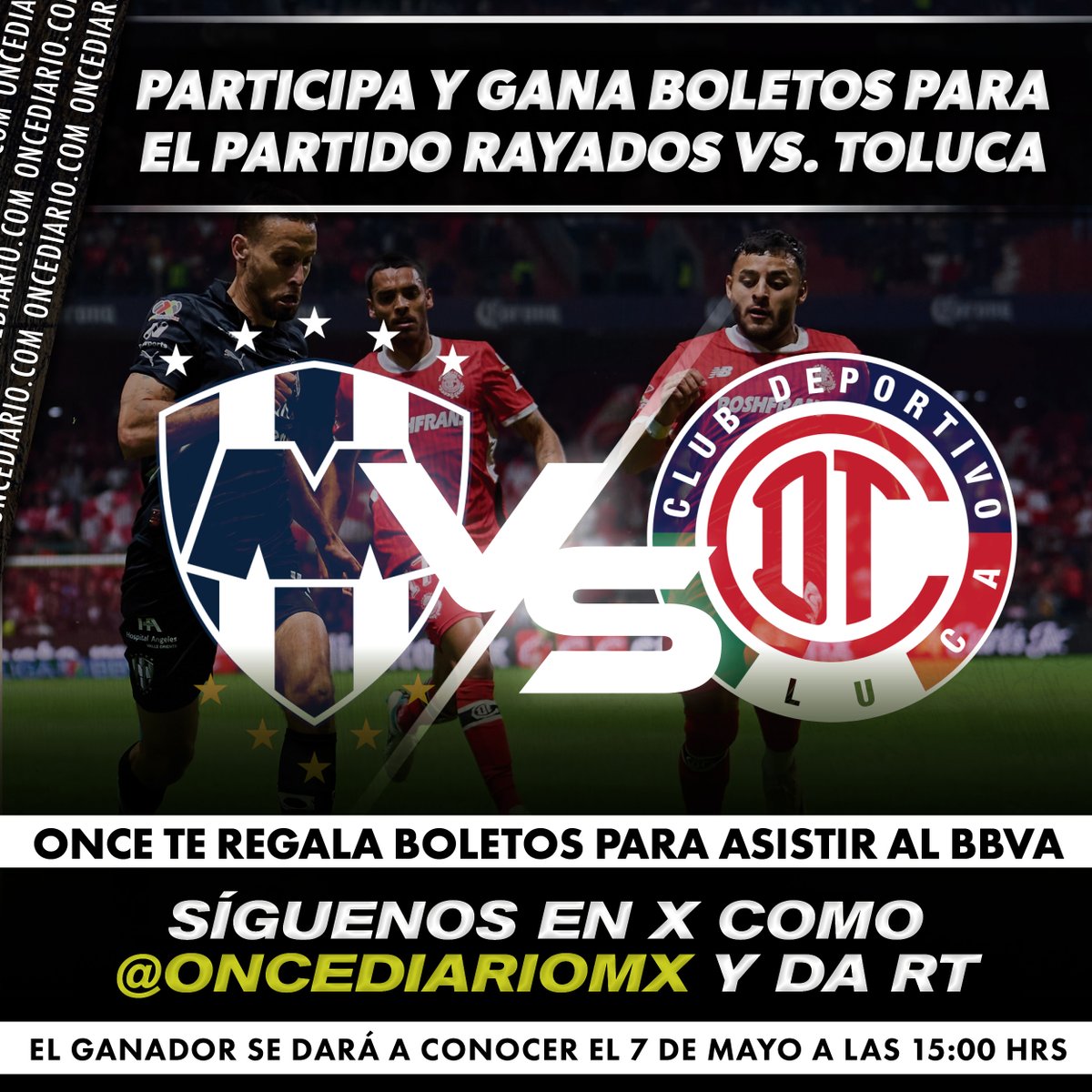 ONCE Diario (@oncediariomx) on Twitter photo 🎟️ ¿QUIERES IR A LA IDA DE LOS 4TOS DE FINAL EN EL BBVA? 🎟️
ONCE te regala boletos para el partido entre #Rayados y #Toluca.
✅ Participa siguiéndonos en X como <a href="/oncediariomx/">ONCE Diario</a> y danos RT. 🎟️ ¿QUIERES IR A LA IDA DE LOS 4TOS DE FINAL EN EL BBVA? 🎟️
ONCE te regala boletos para el partido entre #Rayados y #Toluca.
✅ Participa siguiéndonos en X como <a href="/oncediariomx/">ONCE Diario</a> y danos RT.
