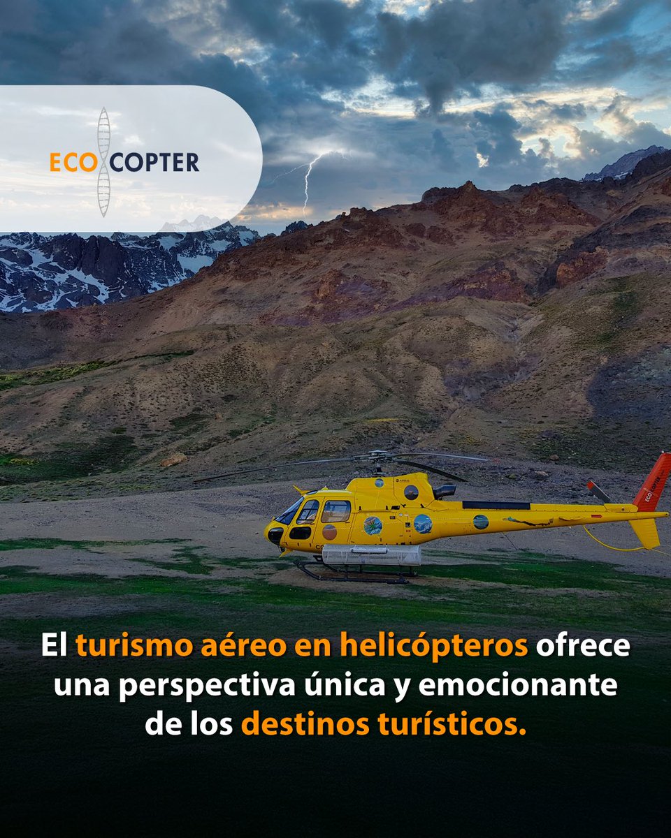 Buscas una forma emocionante y única de explorar destinos turísticos? 

El turismo aéreo en helicópteros es la opción perfecta. En Ecocopter, ofrecemos vuelos panorámicos y experiencias de turismo aéreo inolvidables.

#Ecocopter #TurismoAéreo #Helicópteros