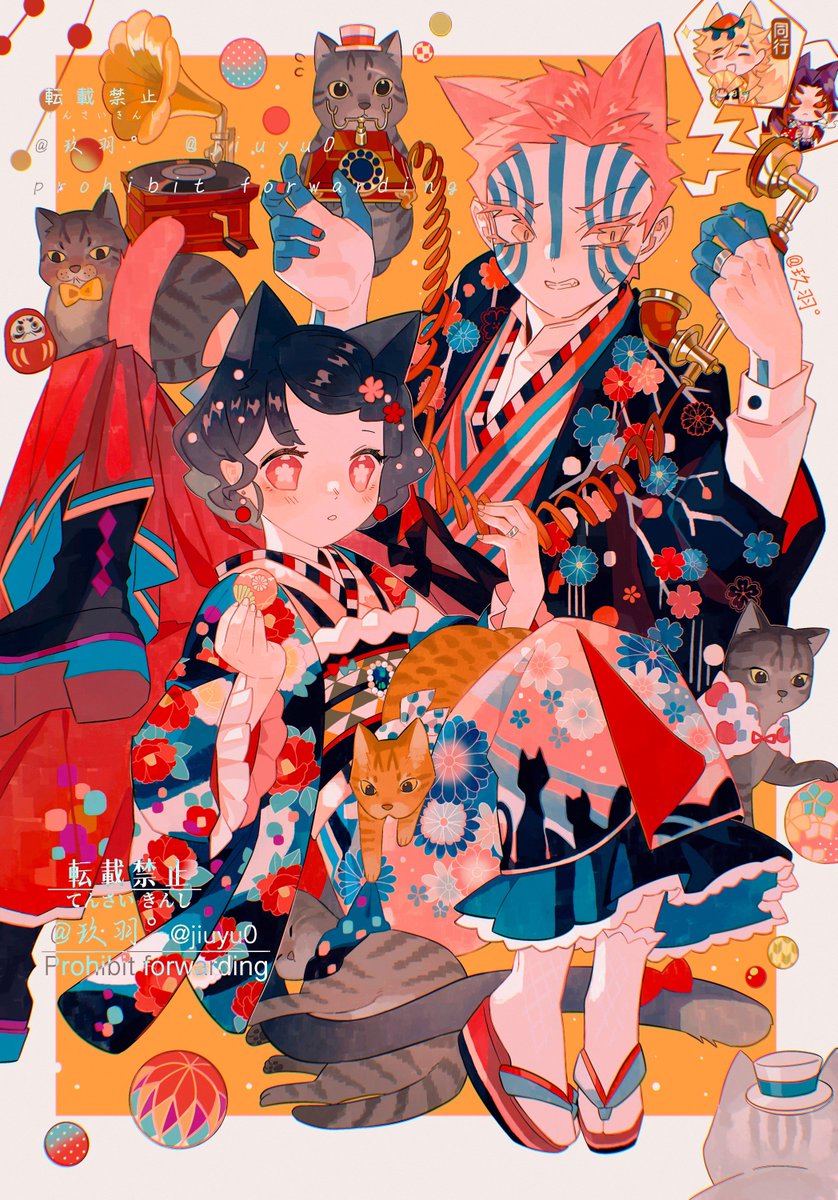 jiuyu0's tweet image. 「猫老板」
劳动节快乐♪

#狛恋 #狛治 #恋雪 #猗窩座 #鬼滅の刃