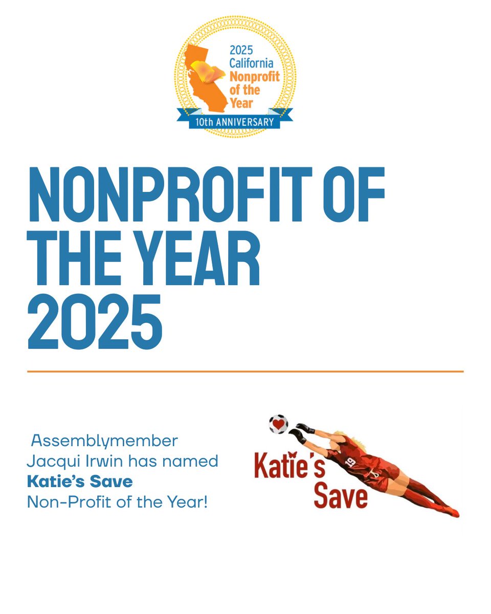 We’re proud to share some exciting news: Katie’s Save has been selected as a Nonprofit of the Year by <a href="/ASM_Irwin/">ASM Jacqui Irwin</a>. We’re so honored to be included among some 100 other nonprofits in CA recognized for making a difference in their communities. #CalNOTY2025
#caleg #NonprofitPower