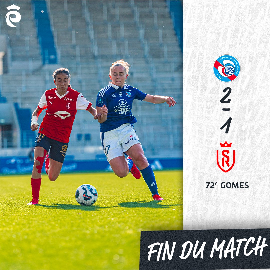 StadeDeReims's tweet image. 🏁 Fin de match.

Cruel dénouement… Malgré l’égalisation de Mélissa Gomes, nos Rémoises s’inclinent dans le temps additionnel et quittent malheureusement l’élite.

#PionnièresEtAmbitieuses #RCSASDR