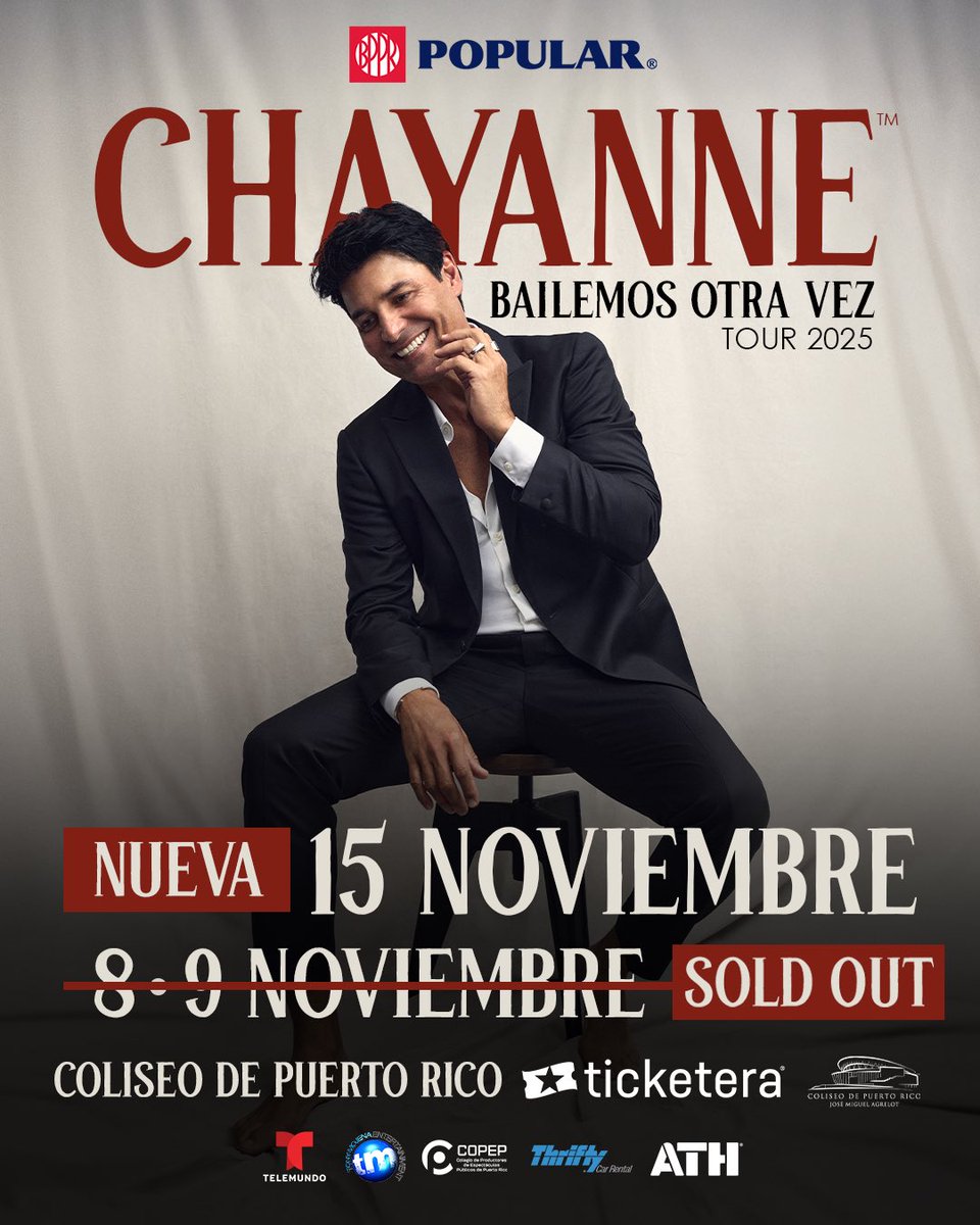 Como ustedes y yo… nadie se quiere ❤️ Las dos primeras noches de nuestro #BailemosOtraVezTour en 🇵🇷 ya están SOLD OUT y no puedo estar más feliz. Nos veremos en una 3era fecha el 15 de Noviembre. Esoooo!!!