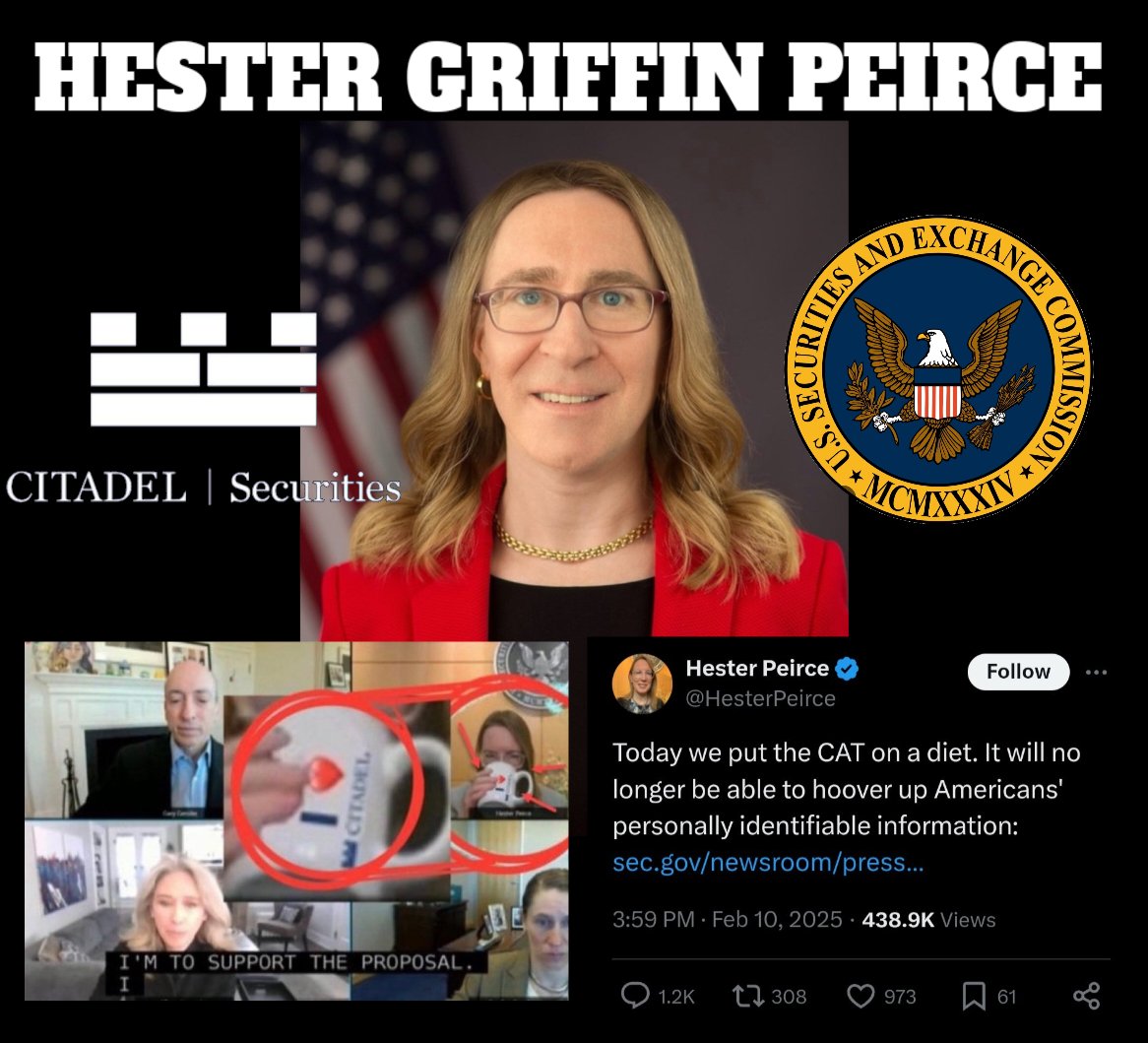 Stephanie 🇬🇧🇺🇸🦍 (@stephmase22) on Twitter photo 📢 <a href="/SECGov/">U.S. Securities and Exchange Commission</a> HARD AT WORK PROTECTING THE CRIMINALS 🐍
Pay to play regulators
Protect and serve the criminals and turn a blind eye or just flat out ignore the very people they are supposed to protect.
<a href="/HesterPeirce/">Hester Peirce</a> has always voted against Retail investors and transparency. 📢 <a href="/SECGov/">U.S. Securities and Exchange Commission</a> HARD AT WORK PROTECTING THE CRIMINALS 🐍
Pay to play regulators
Protect and serve the criminals and turn a blind eye or just flat out ignore the very people they are supposed to protect.
<a href="/HesterPeirce/">Hester Peirce</a> has always voted against Retail investors and transparency.