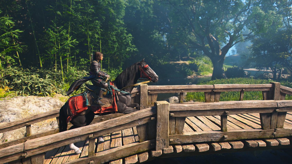 thollongaming's tweet image. Peaceful ride through ancient trails... but shadows move in silence. 🍃⚔️
#VirtualPhotography #InGameCapture #SamuraiGame #PhotoMode #Gaming