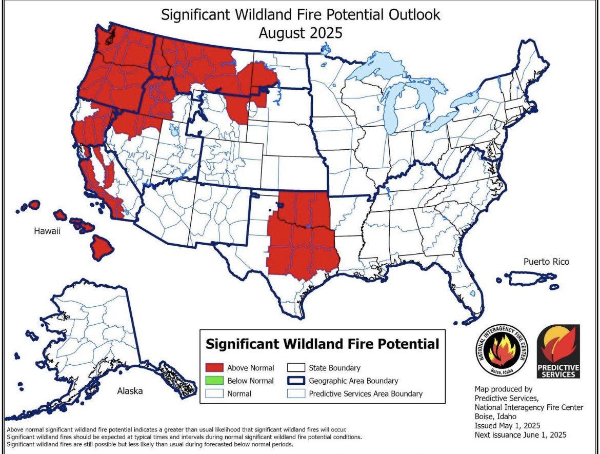 Readiness &amp; staffing🔥🌲 <a href="/SCFD8/">SCFD8</a> firefighters have completed required wildland fire refresher training Each station is staffed w/ equipment ready to respond where needed 
This year’s significant fire potential is predicted to start in June. We are prepared for a busy &amp; long season