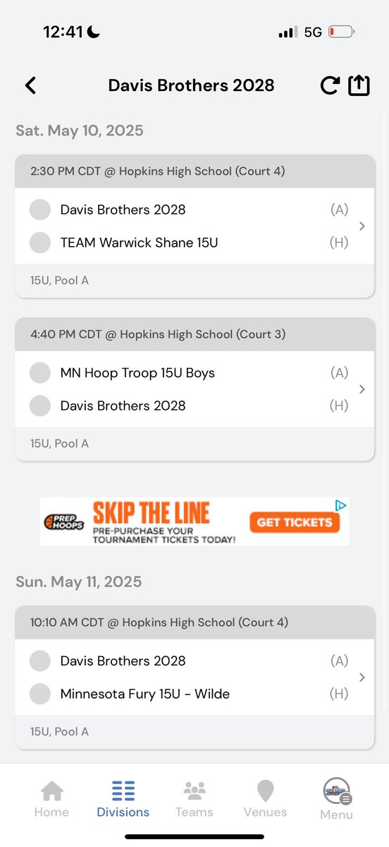First games on the schedule for our 17s, 16s, and 15s at Battle of the Lakes in Minneapolis this weekend❗️